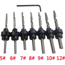 22pcs Countersink Drill Bit Set Depth Stop Collars Woodworking Wrench Useful New