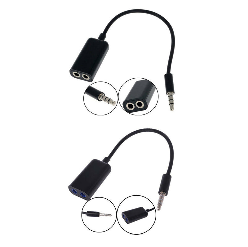 3.5mm Stereo Audio Male To Earphone Headset Microphone Adapter Cell Phone PC