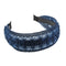 Blue Lace Floral Embroidery Wide Alice Band Headband Hairband for Women