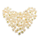 100 Artificial Daisy Flowers Flower Heads Bridal Clips Foral Craft DIY Beige