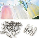 20pcs Washing Line Clothes Pegs Hang Pins Clips Windproof Clamp Stainless-Steel
