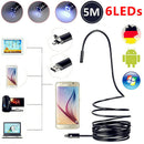 5M Endoscope Waterproof 8mm 6LED Pipe Camera Camera Inspection Android PC Pa-