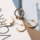 4pcs Multicolor Diamond Earrings Ear Hook Fashion Women Ear Dangle Jewelry