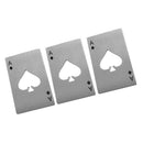 3 Pieces Poker Card Ace Of Spades Soda Beer Cap Bottle Stainless Steel Opener