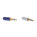 2Pcs Male Jack 3.5mm 1/8" Mini Audio Plug Stereo Adapter Soldering Blue + White