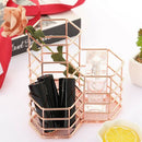 Pen Cup Holder For Desk Tidy Hexagon iron Hollow Makeup Brush Organizer Sta