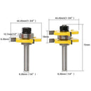 1X(Router Bit Set, 3Pcs 1/4-Inch Shank Tongue And Groove Router Bit And Rev