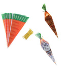 20pcs Easter Carrot Candy Bags Easter Gift Bags Plastic Candy Cones Bags M&E