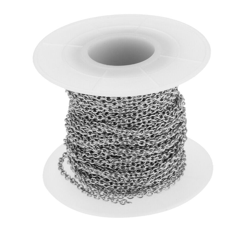 1 roll of cable link chain stainless steel for necklace anklet bracelet