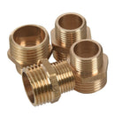 4Pcs 1/2 inch BSP to 3/8 inch SP Male Thread Brass Pipe Hex Nipple Fitting Q2O6