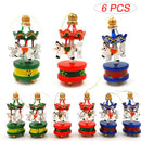 6PCS Christmas Wooden Colorful Carousel Tree Hanging Pendant Ornament Home SEAU