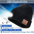 Led Stereo Bluetooth Hat Wireless Headset Knit Beanie Hat Battery Outdoor C