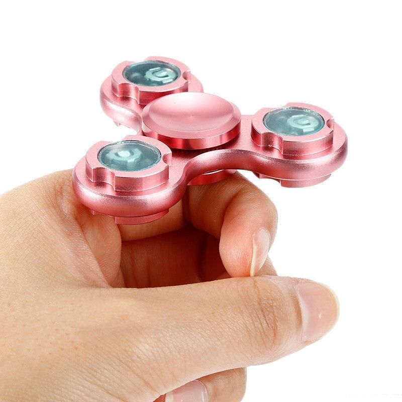 Hand Finger Spinner EDC Tri Fidget LED Light Ceramic Gyro Anti Stress Toys Hot