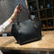 4pcs/set Solid Color Totes Women Leather Shoulder Card Bags Clutch (Black)