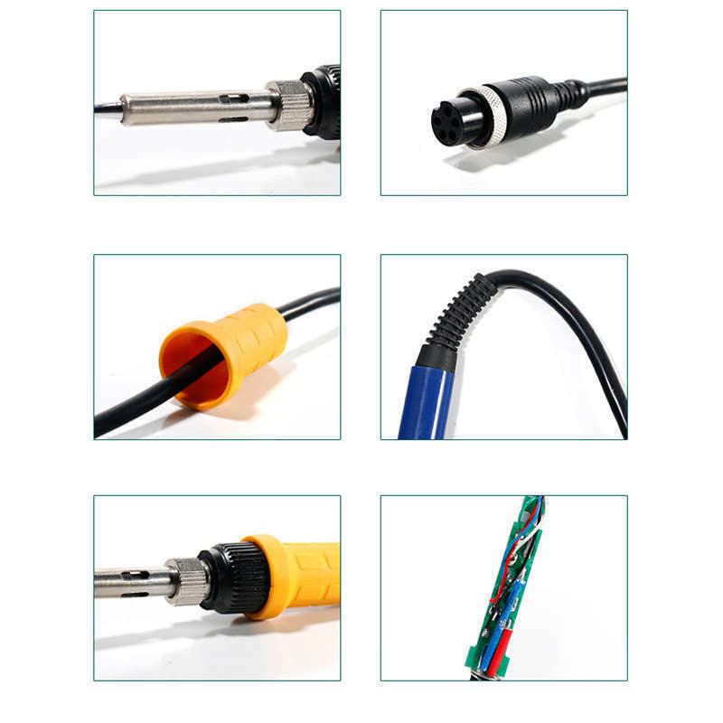 Yihua 907F Electric Iron Handle Silicone Wire Inlet Core Handle High Power  T4B3