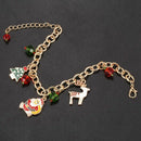 Golden Bracelet Santa Claus Pendant Chain Bracelet Womens Girls Party Weddi