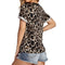 Chiffon Women T-Shirt Short Sleeve Leopard Fashion Summer Tops (M) A#S