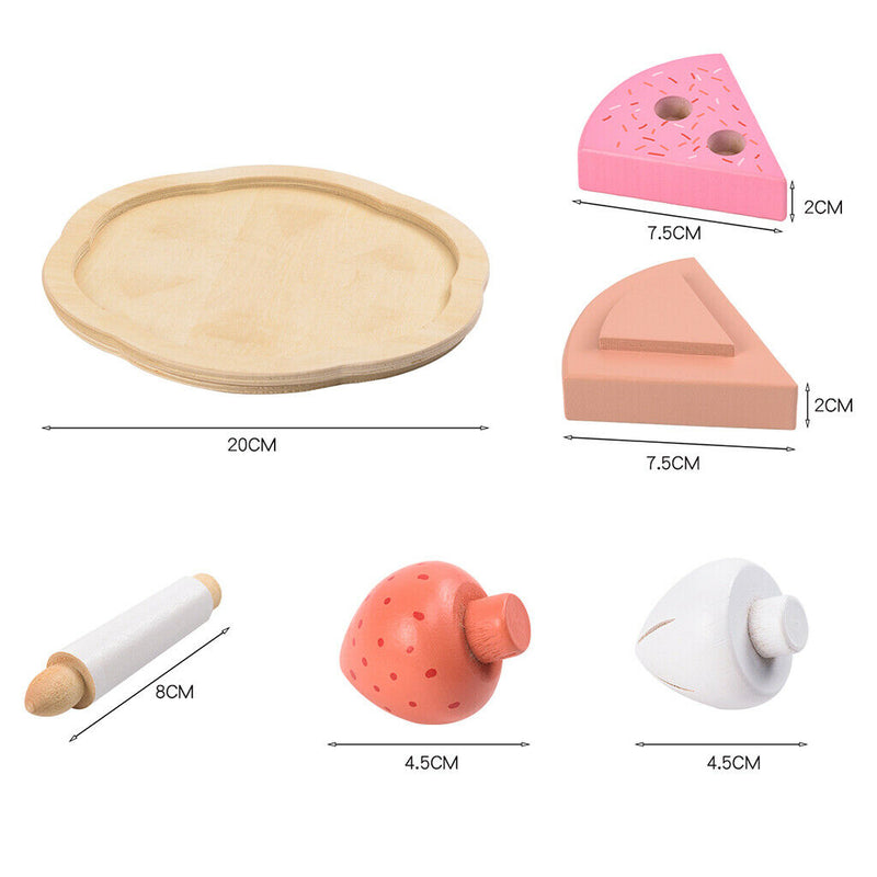 25pcs Pretend Play Food Cutting Decorating Birthday Party Cake Toys Set with