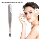 1*Double-sided Stainless Steel Comb Eyebrow Tweezers Tools Removal Hair H7K4
