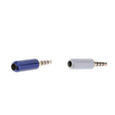 White+Blue 3.5mm 4 Pole Male Plug Socket Cable Connector Headsets Audio Jack