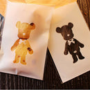 100pcs Bear Candy Cookies Biscuit Baking Packaging Bag Self-adhesive Wedding FT