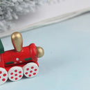 6PCS/Set Christmas Tree Decorations Wood Painted Train Heads3C