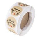 500pcs Round Kraft Handmade With Love Thankyou Stickers Seals Party DecorationBX