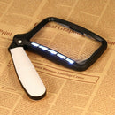 2X Handheld Folding Magnifier With 5 Led Light Hd Acrylic Square Magnifying