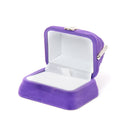 Velvet Ring Jewelry Display Storage Box Gift Case Holder Organizer - Purple