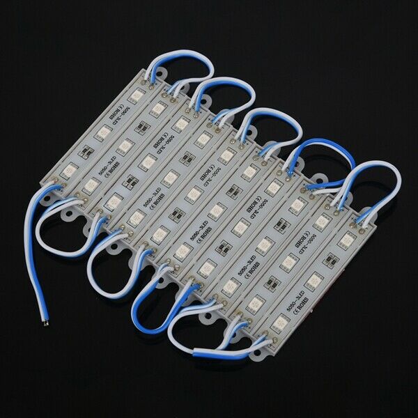 1*10pcs 5050 SMD 3 LED Module LED Strip String Light Waterproof DC 12V blue C5J1