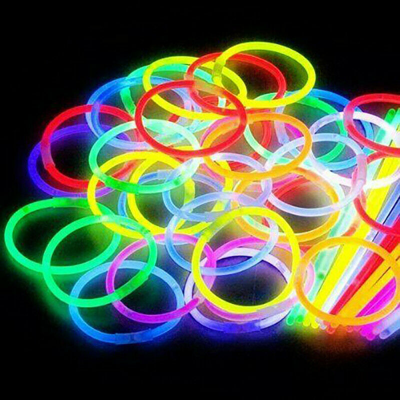 100pcs Neon Colors Glow Sticks Bulk Party Bag Necklace Bracelets Disco DIY LED