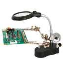 3.5x &12X 3rd Helping Hand Clip LED Magnifying Soldering Stand Lens Magnifier