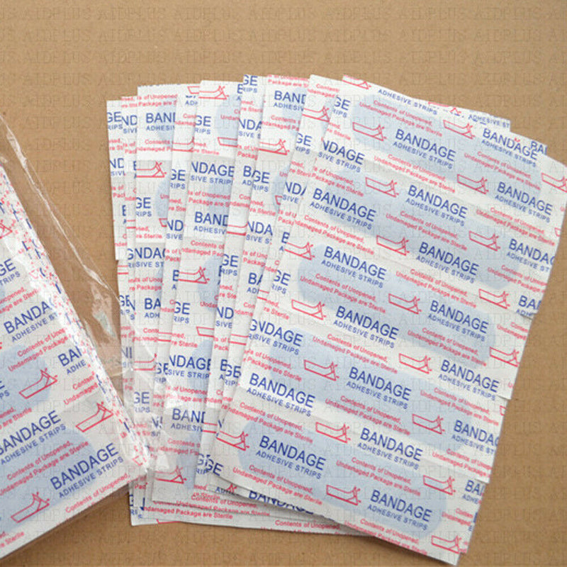 100pcs Waterproof Band Aid Blue Metal Detectable Bandage For Wounds