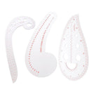 3Pcs Hard Plastic Comma Shaped French Curve Ruler by Garment Sewing Supplies