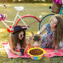 Dog Silicone Bowl Folding Outdoor Portable Pet Food Feeder Dish (Yellow) A