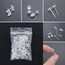 50pcs Clear  Rubber Stem Invisible Ear Stud Pin Replacement Earring Findings