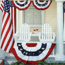 Printed Stripes Stars US Pleated Fan Bunting Half Banner Flag for July 4th3 Gw