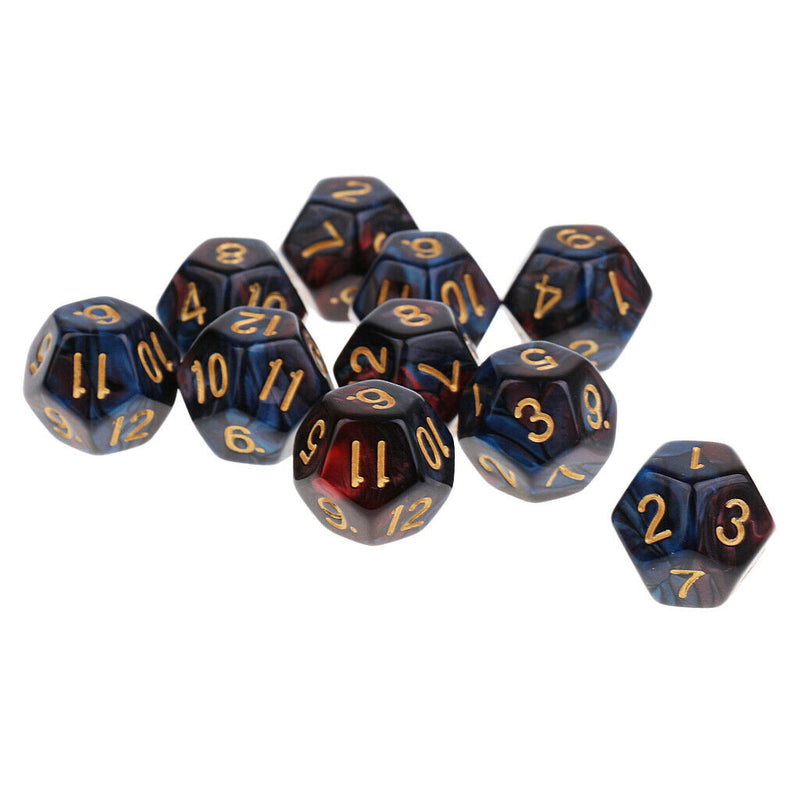 10pieces 12 Sided Dice D12 Polyhedral Dice For  Red