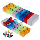 Detachable Pill Organizer Box Medication Reminder with Splitter Cutter
