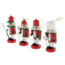 Pack of 4 Wooden Nutcracker Ornaments Christmas Hanging Decoration Figures
