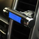 2 in 1 Vent Outlet Clip On Car Blue LED Backlight Digital Temperature and T