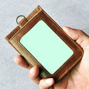 Badge Holder, Double Sided Leather ID Badge Card Holder Wallet Case