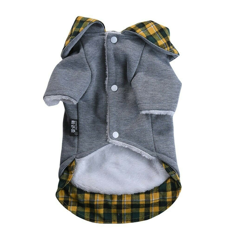Dog Autumn Winter Warm Cotton Coat For Small Medium Dogs Puppies Yellow-S