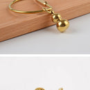 Chinese Traditional Style DIY Gear Pendant Key Ring Chain, Solid Brass Gourd