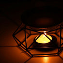 Geometry Small Tealight Candle Holders Tabletop Aritist Craft Black Metal W