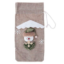 Cute Snowman Christmas Red Wine Bottle Cover Bag Table Dinner Decor (Beige)