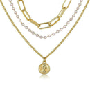 Fashion Women Alloy Portrait Multi layer BabyGirl Lock Gift Pendent Necklac R4Z0