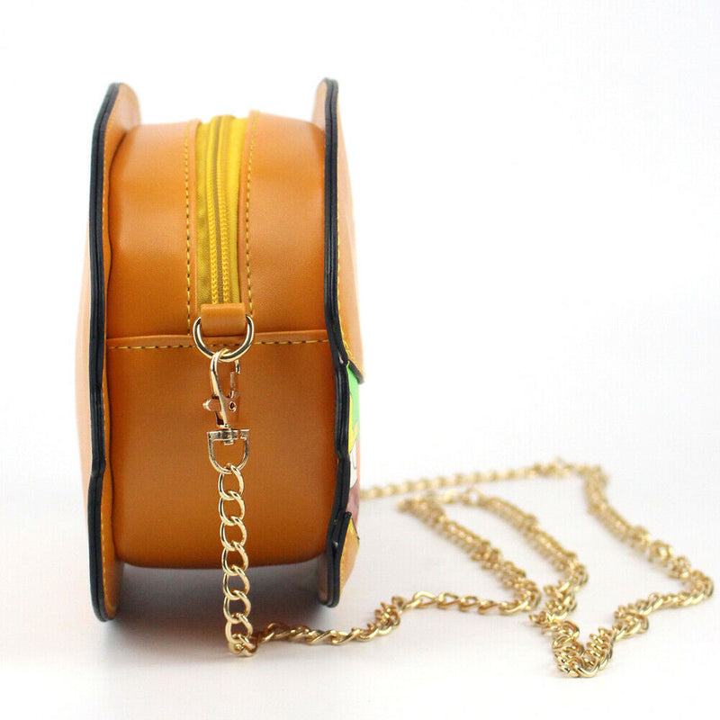 Woman Cupcake PU Chain Bag Popcorn Fries Crossbody Messenger Bag (Hamburger