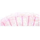 Ultra Pink Plastic Ribs Rose Print Dance Fold Hand Fan