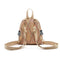 Straw Small Backpacks Women Stripe Print Shoulder School Bags (Dark Brown)